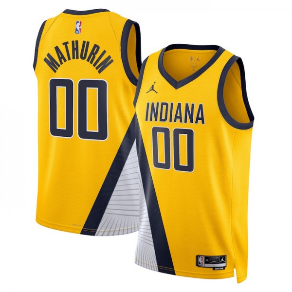 Indiana Pacers Trikot Bennedict Mathurin 00 Jordan 2022-23 Statement Edition Navy Swingman - Herren